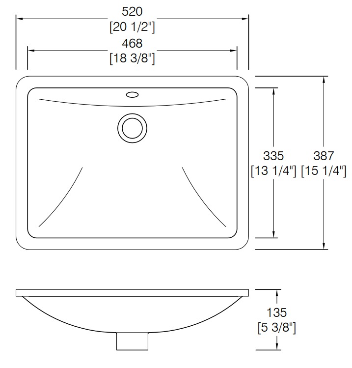 Unmdermount Sink WL1813 ADA Noble Stone Collection