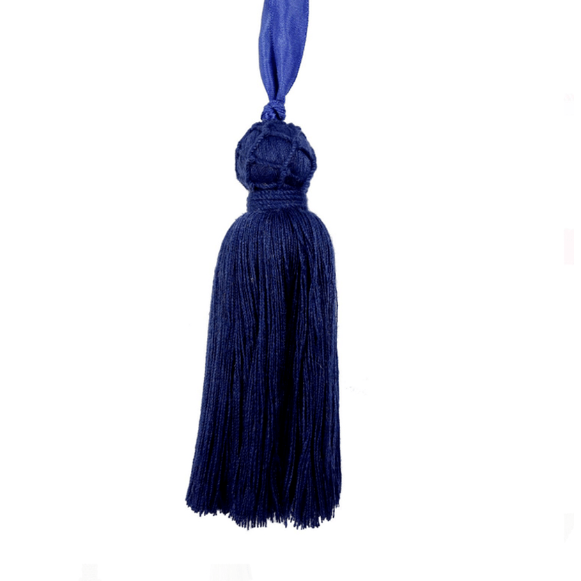 Navy Blue Ribbon Tassel Trim Designed for Craft Projects and