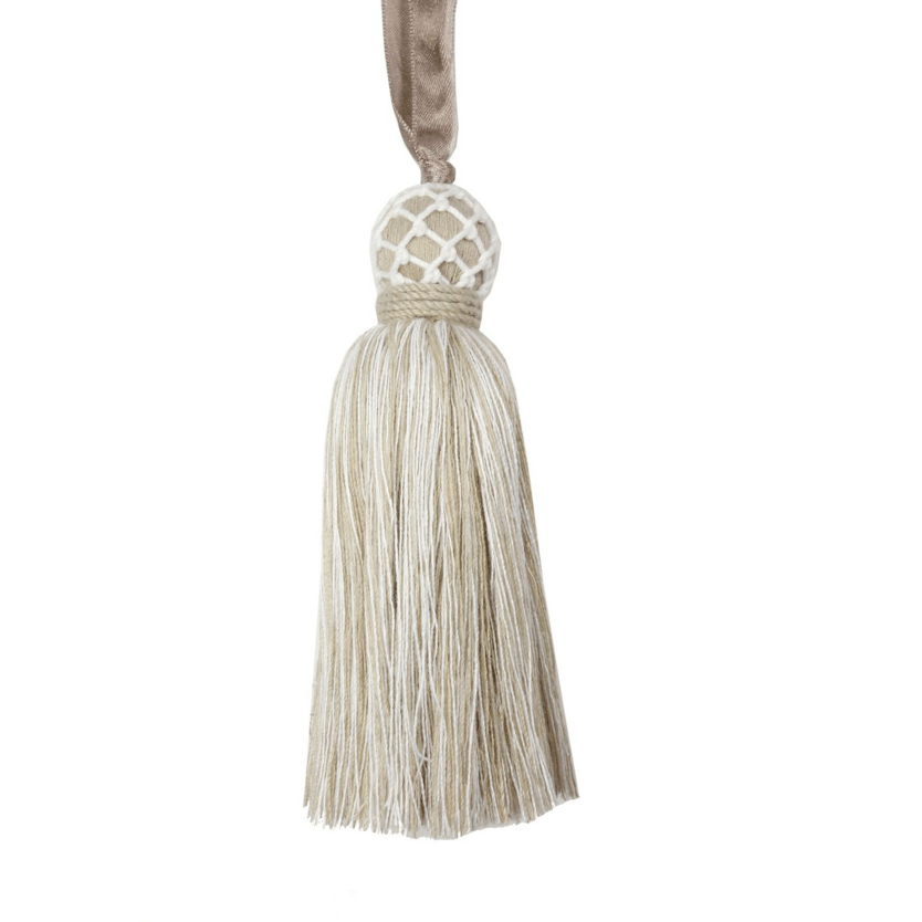Linen Natural Ribbon Tassel Trim Designed for Craft Projects and