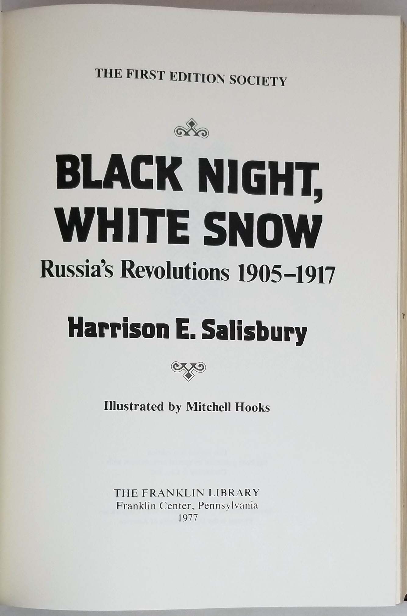 Black Night, White Snow Harrison Evans Salisbury 1977 1st Edition