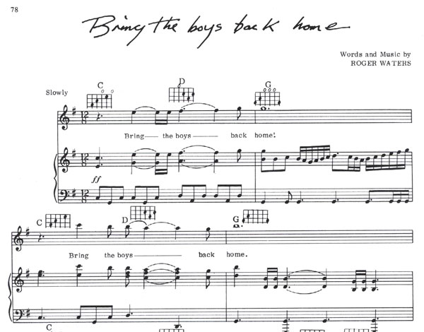 Pink Floyd: The Wall Piano/Vocal/Guitar Music Book