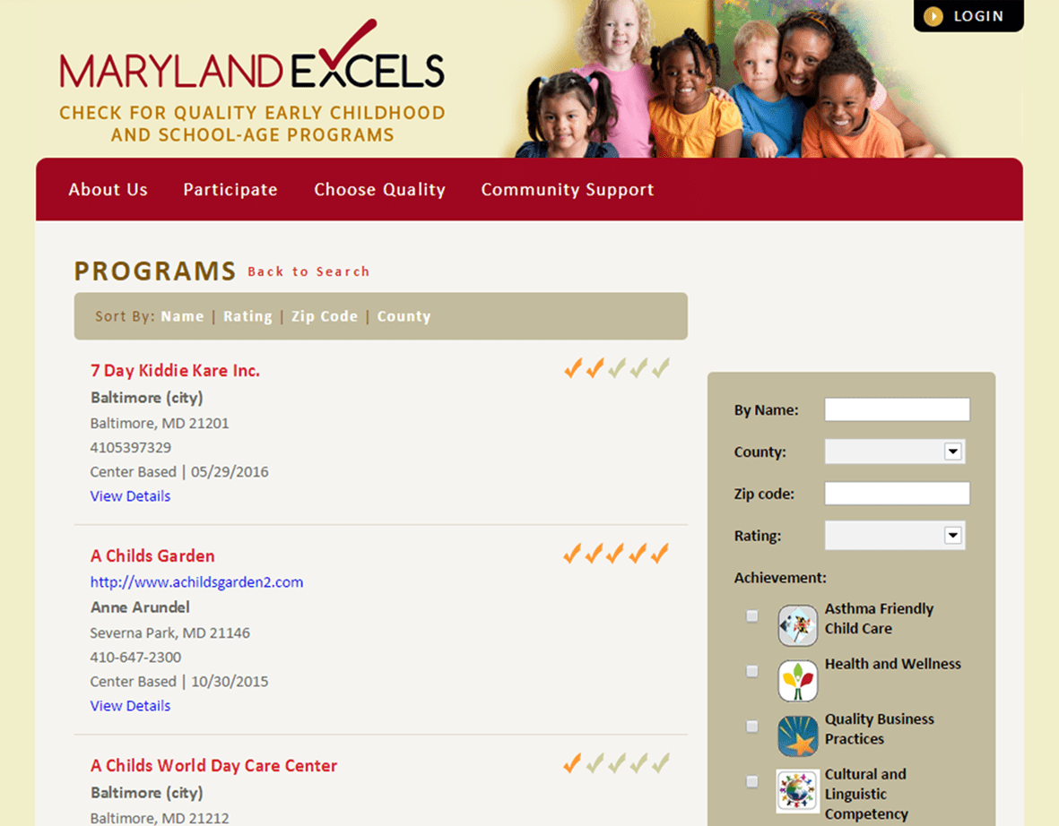 Quality Rating & Improvement System for Early Care & EducationMaryland