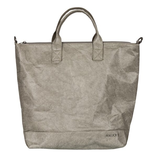 MALIQUE BY ME Waxed Paper Schultertasche Shopper Dunkelgrau Nolinearts
