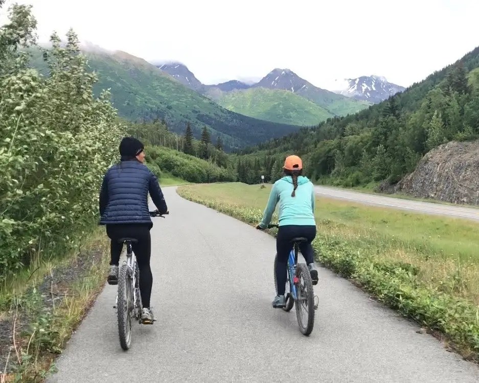 Riding the Bird to Gird Bike Path near Anchorage Alaska