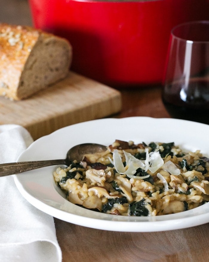 Mushroom and Kale Risotto Recipe Full of Healthy Proteins