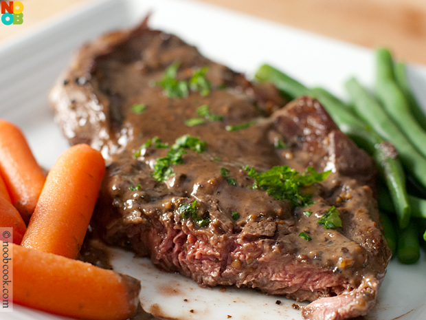 Steak with Black Pepper Sauce Recipe