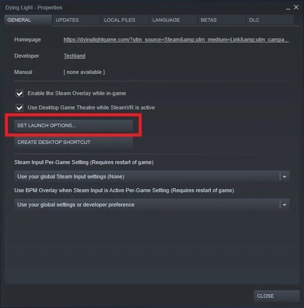 Steam Launch Options for Dying Light to fix lag & boost FPS