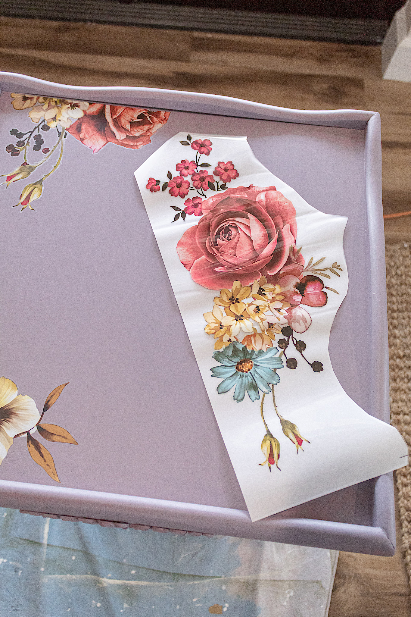 Little Lavender TableApplying Furniture Transfers Nooks In Bloom