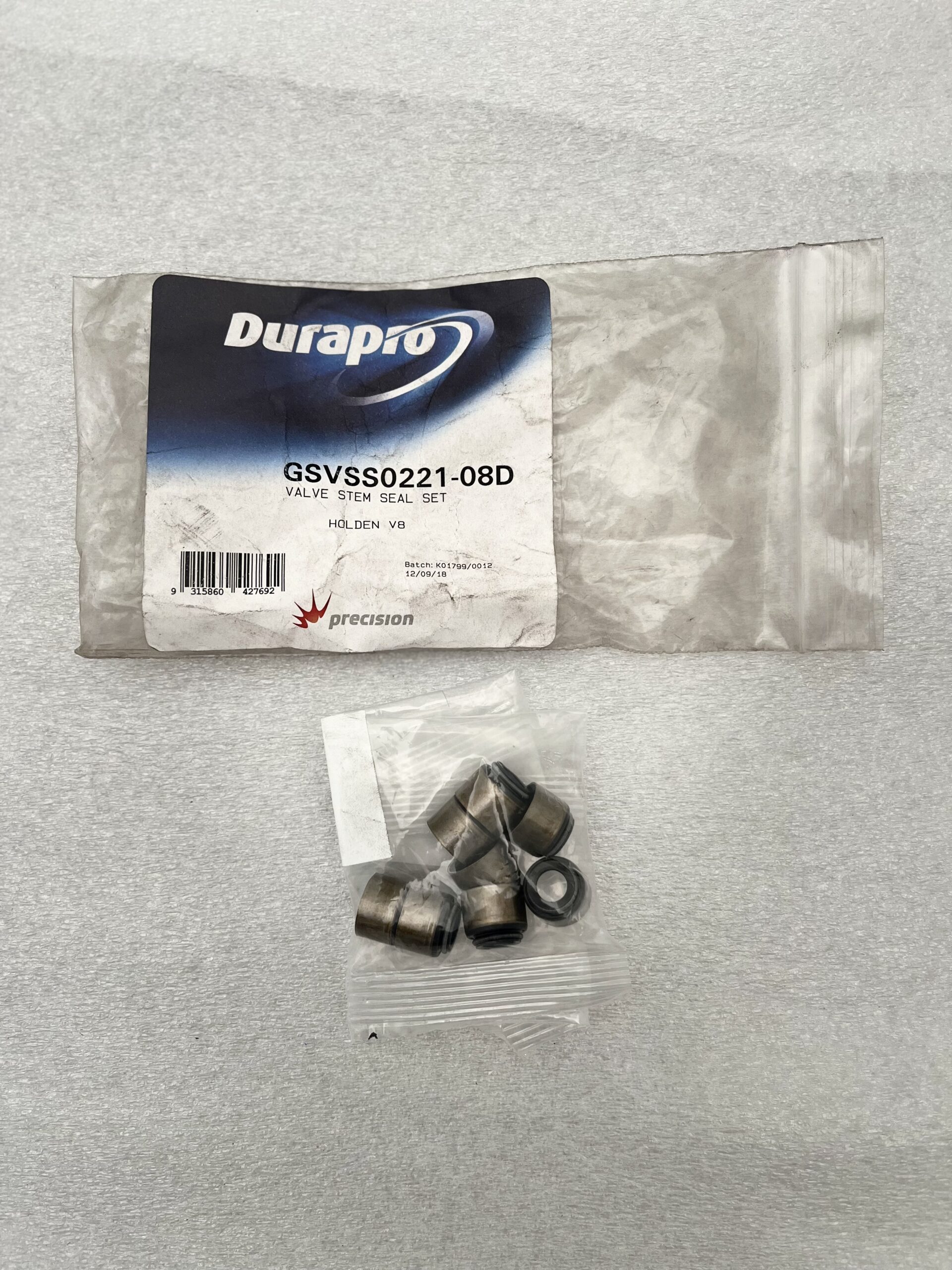 GSVSS02218D Durapro Valve Stem Seal Inlet Set of 8 Chev LM7 LS1 LS2