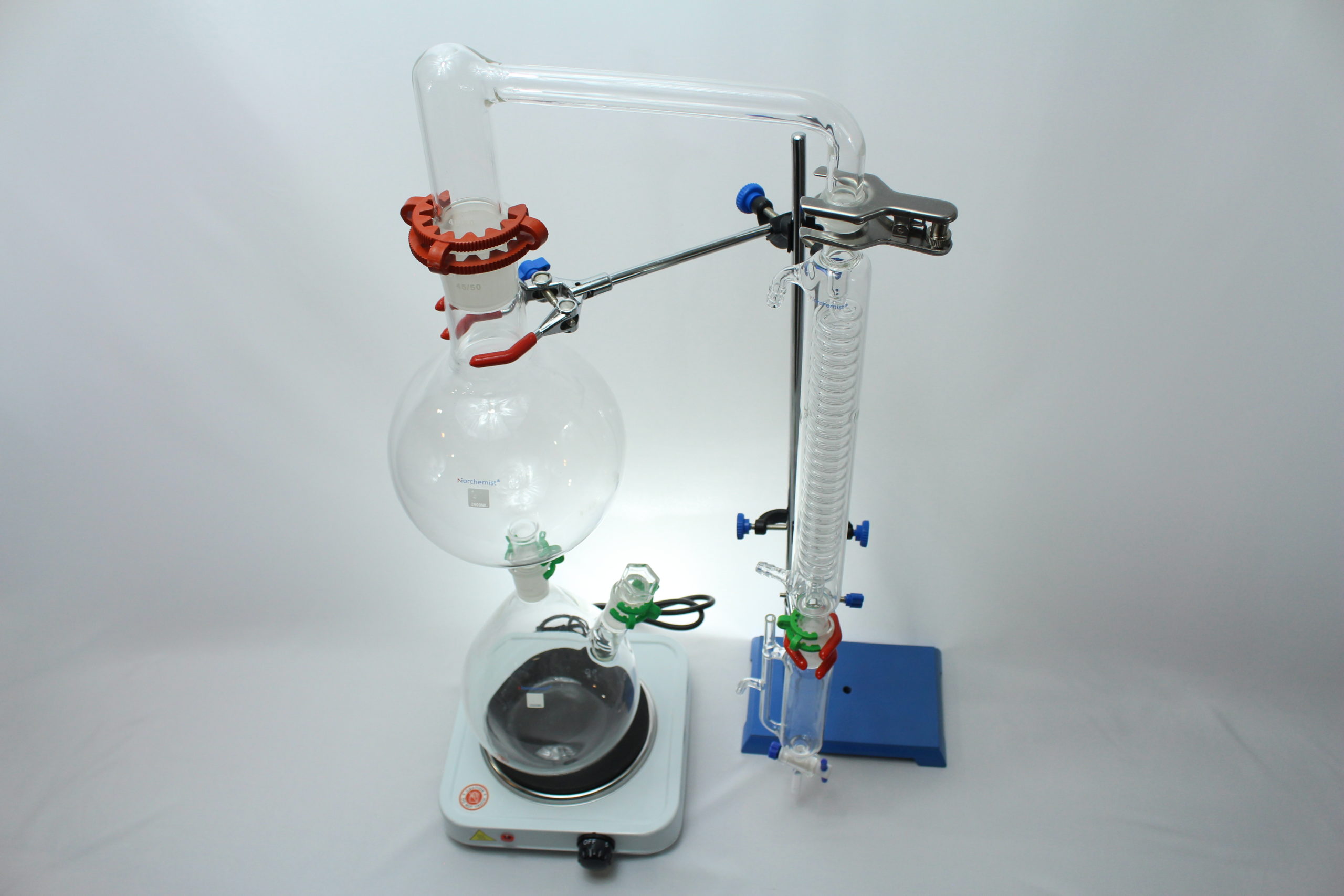 Distillation Apparatus Kit for Essential Oil Extraction, 2000 ml, 24/40
