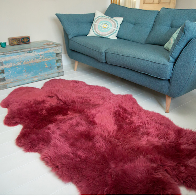 Buy a Raspberry Pink Quad Sheepskin Rug Online at Nordic Sheepskin