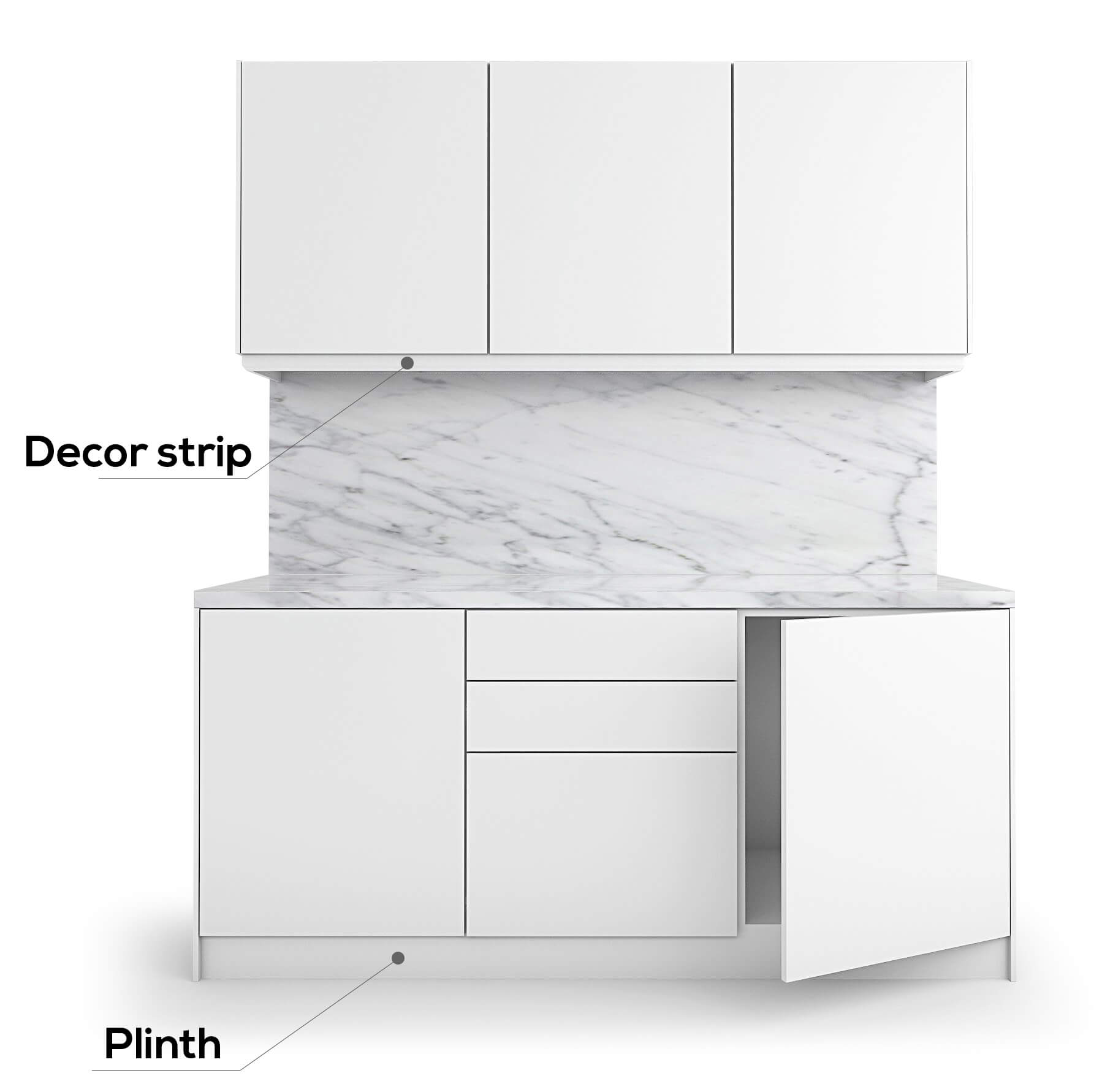 HDF replacement fronts for IKEA kitchens Metod Pure Basic