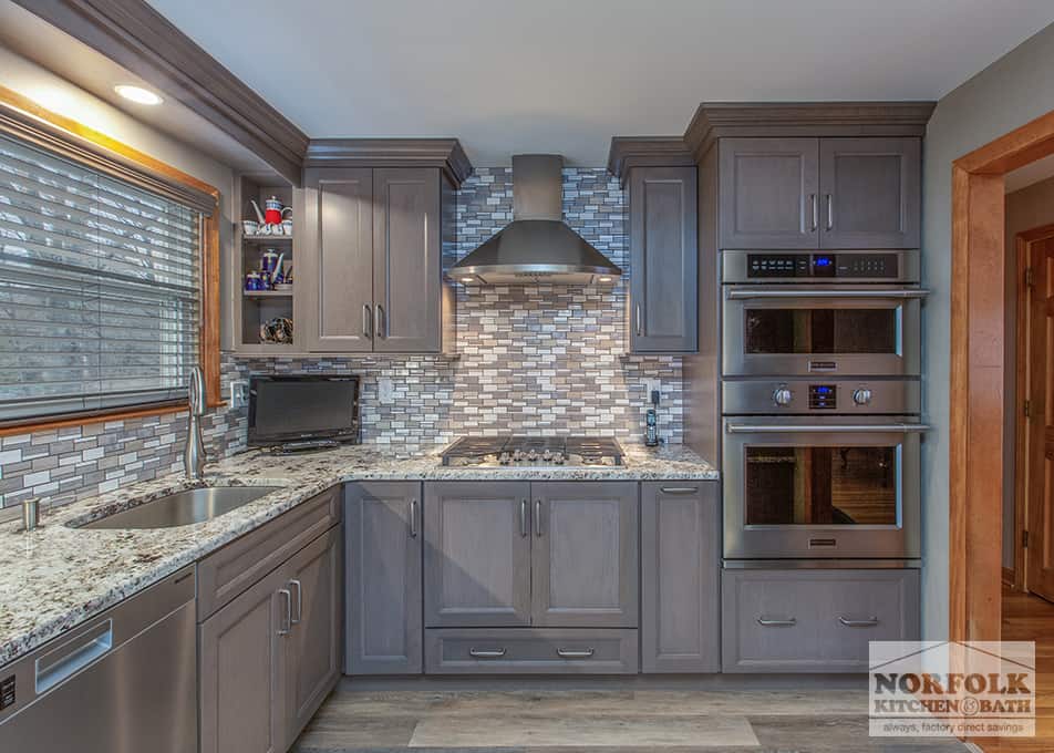 Custom Grey Cherry Kitchen Norwood, MA Norfolk Kitchen & Bath