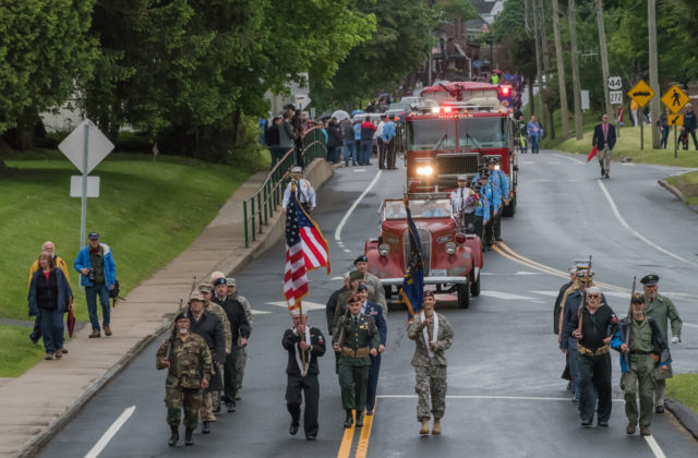 Light Rain Falls on Norfolk Parade but Fails to Dampen