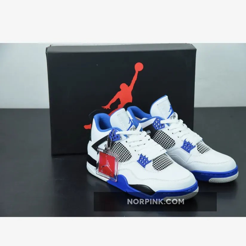 Air Jordan 4 'Motorsport' White/Game RoyalBlack 4 motorsports NorPink