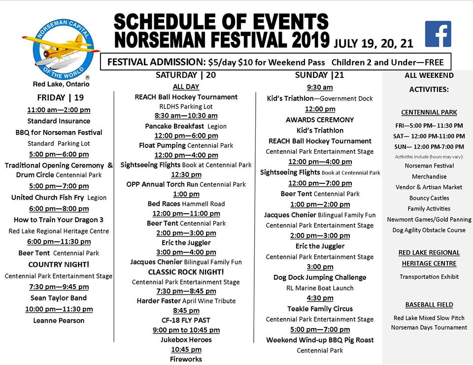 Schedule Norseman Festival