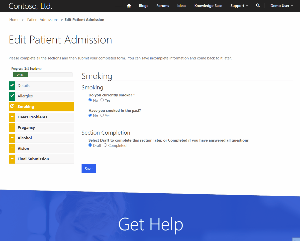 Portal Sample Complex Power Apps Portal Forms Hospital Admission