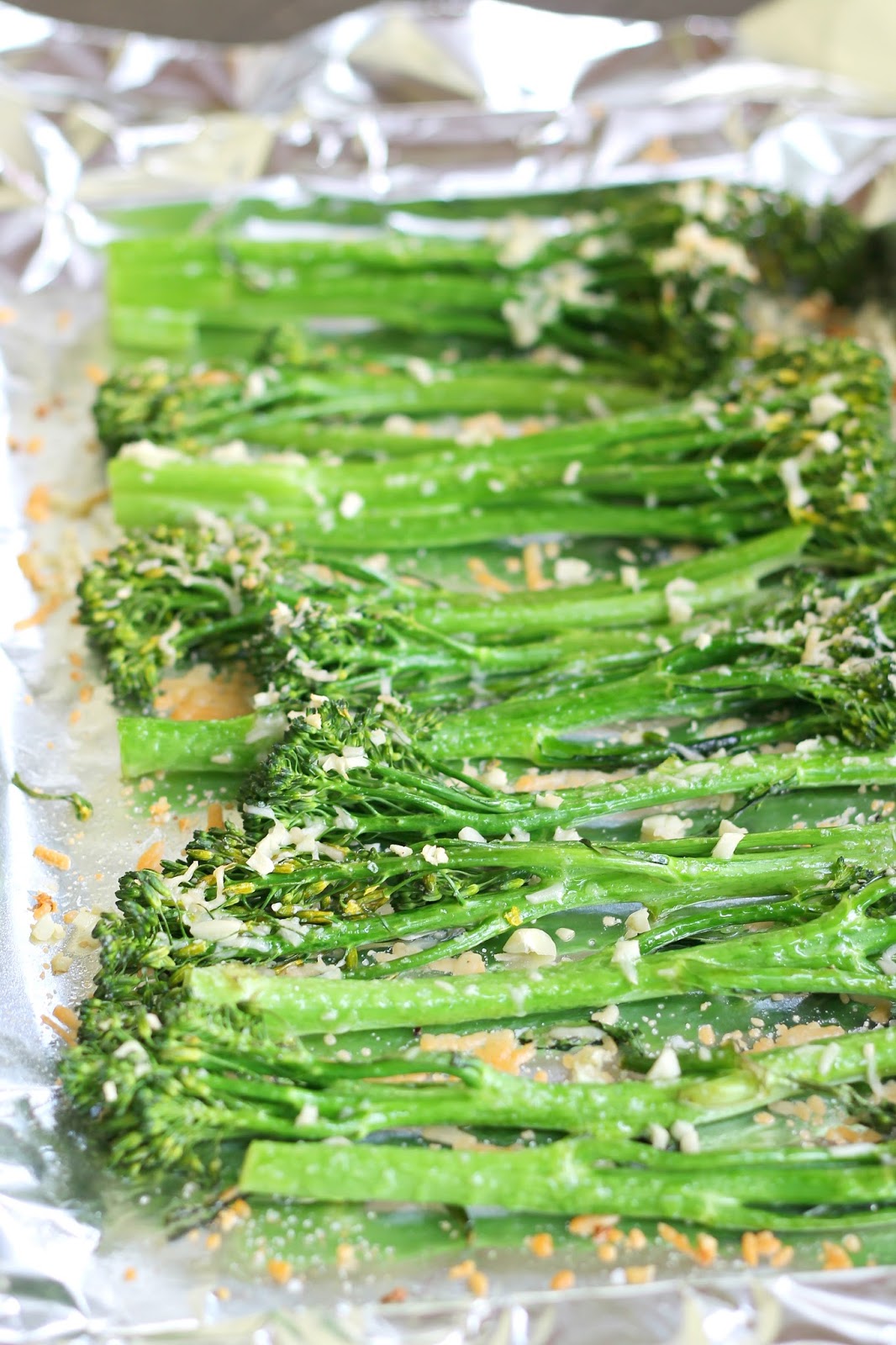 Garlic & Parmesan Roasted Broccolini (Toddler Approved