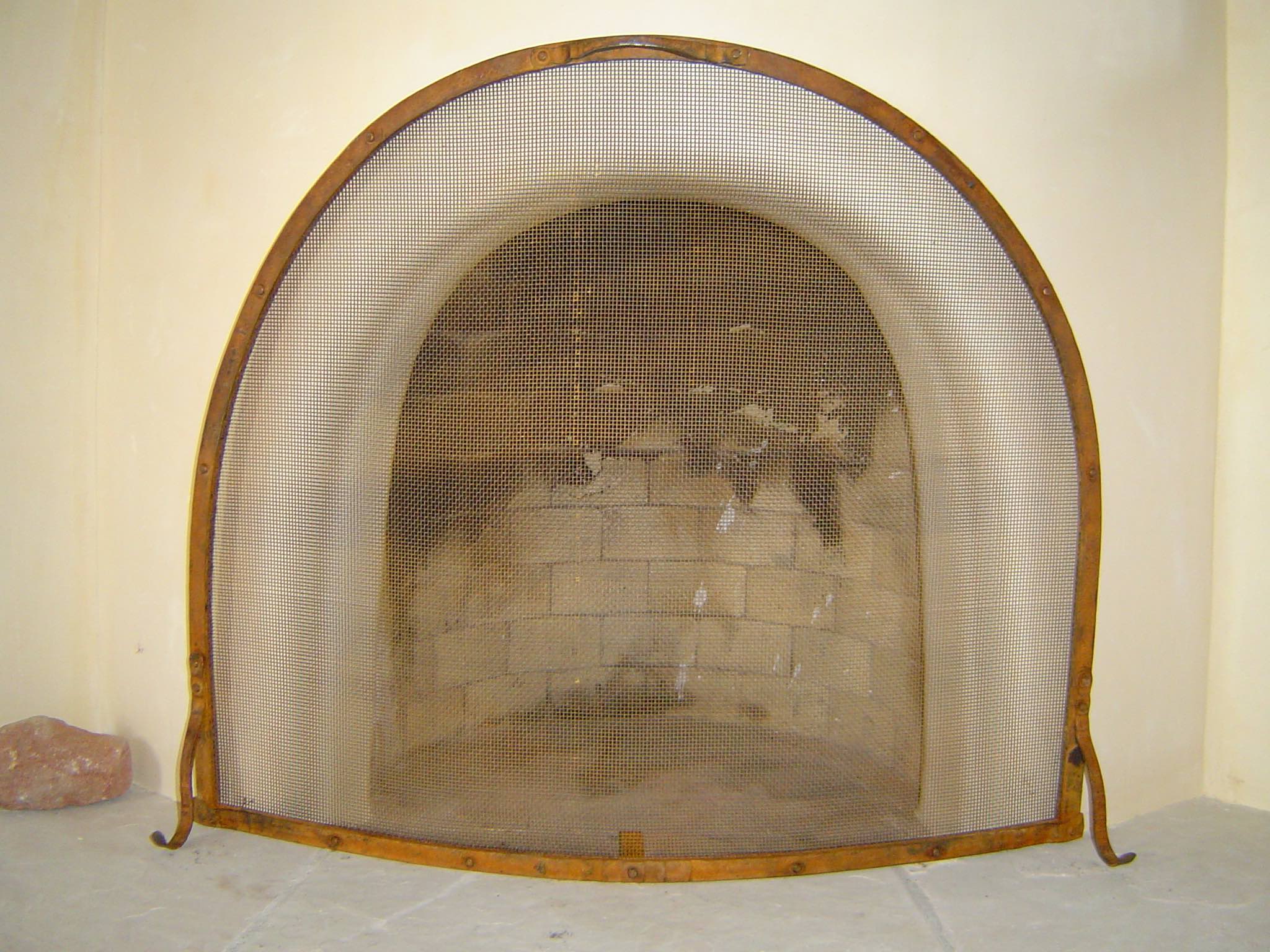 Simple Custom Rounded Fire Screen Northern Crescent Iron