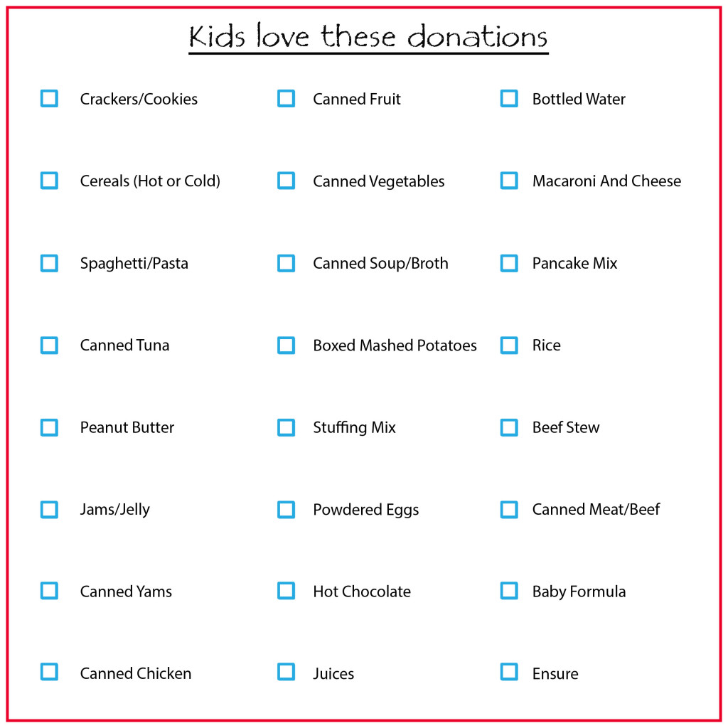 List of Non Perishable for Food Banks Recommended Food Items