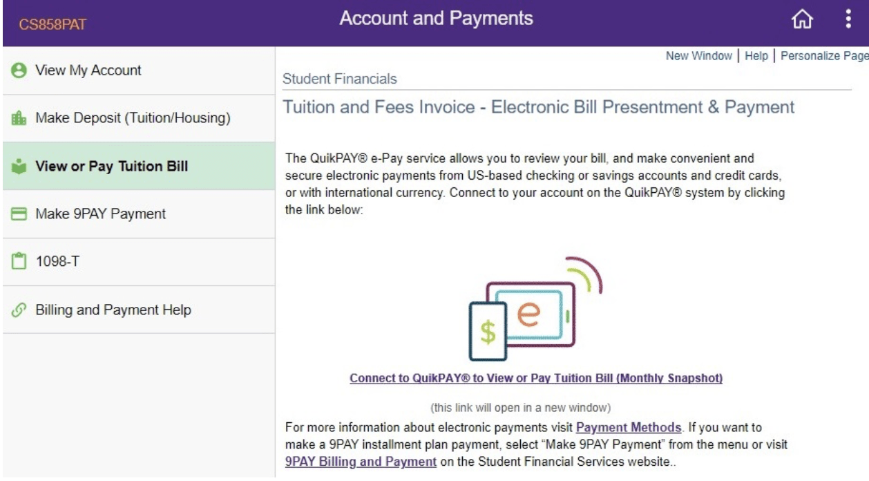 Viewing or Paying Tuition with International Funds Student Enterprise
