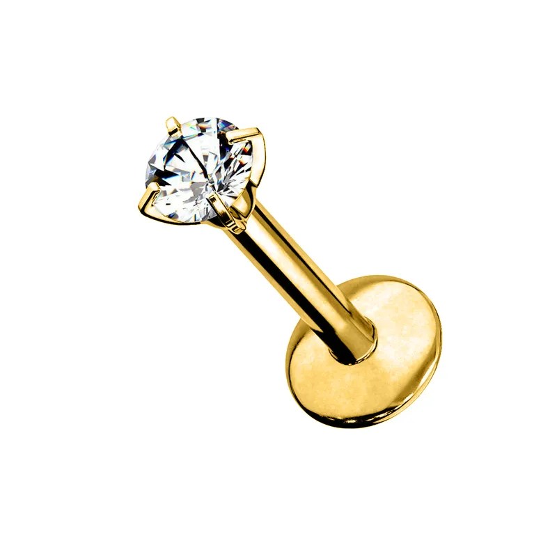 Regular Gem Labret Titanium (Gold) North York Ink