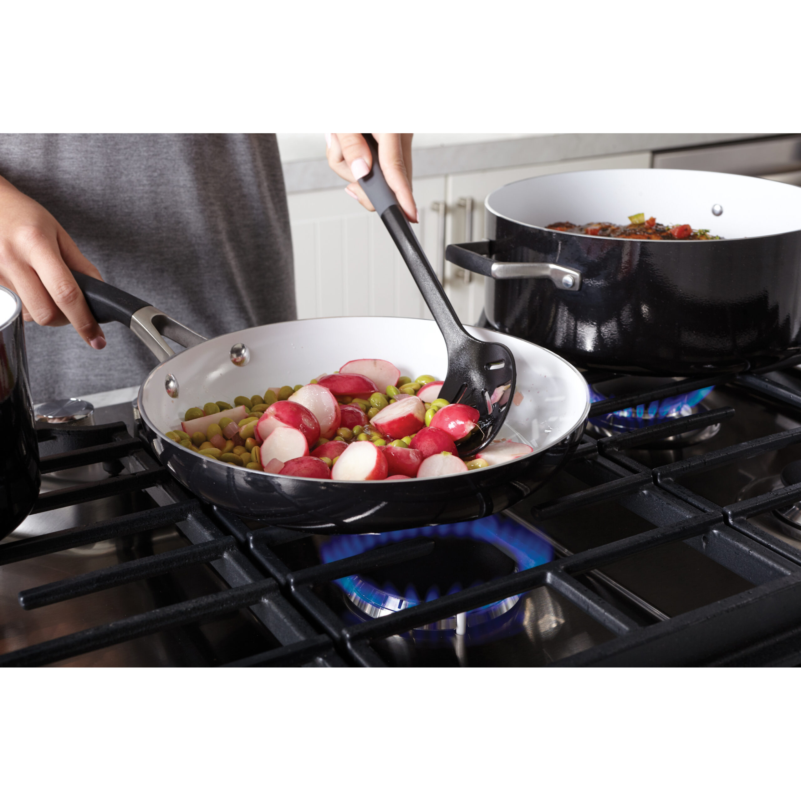 Calphalon Non Stick Deluxe Ceramic Cookware Set, 12 pc. Oven Safe. Nortram Retail