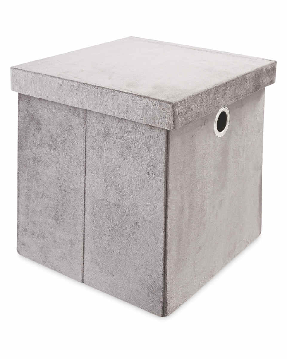 Kirkton House Storage Cube with Lid Charcoal Grey Nortram Retail