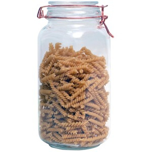 Glass Storage Jar With Rose Gold Lid Clip 2.2 Litres Nortram Retail