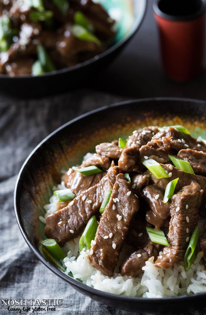 Gluten Free Mongolian Beef (PF Changs copycat recipe) Noshtastic