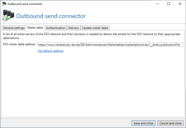 New address of the DOI/NdB mailertable What to do now