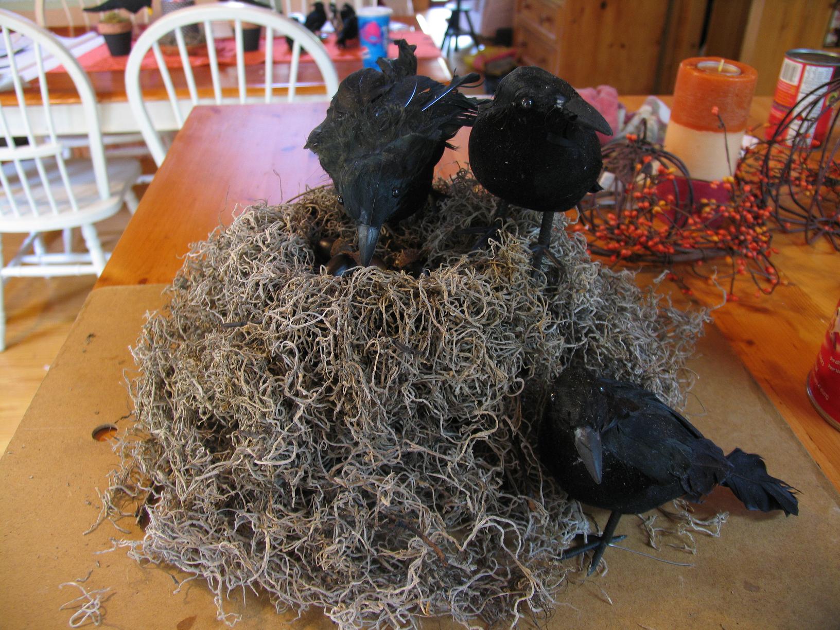 Crows nest for Halloween decor
