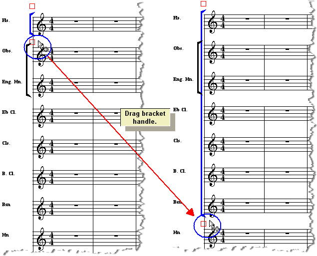 Editing the Music Notation > Editing Staff Symbols > Brackets and Braces