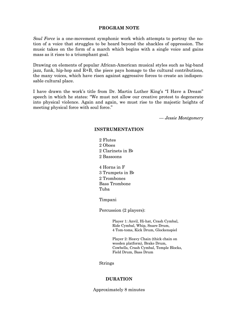 Soul Force for orchestra Notation Central