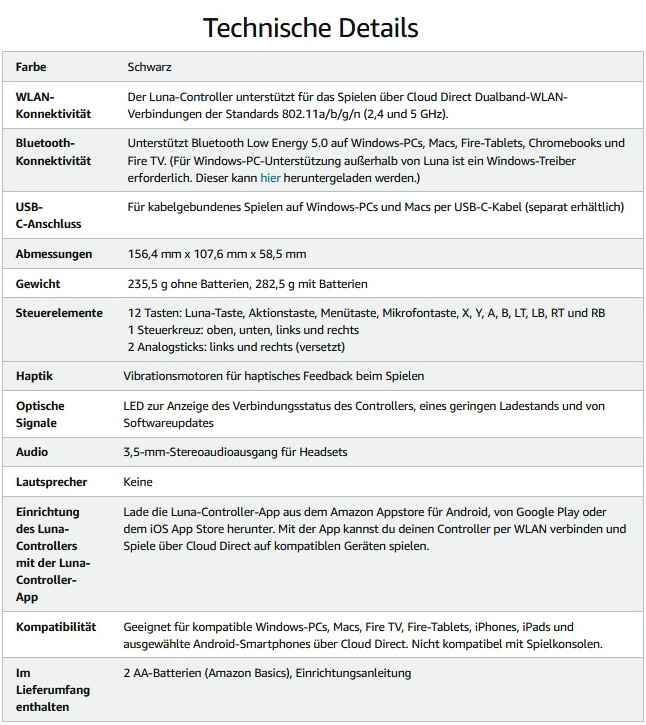 Amazon Luna CloudGamingDienst und Luna Controller ab sofort in