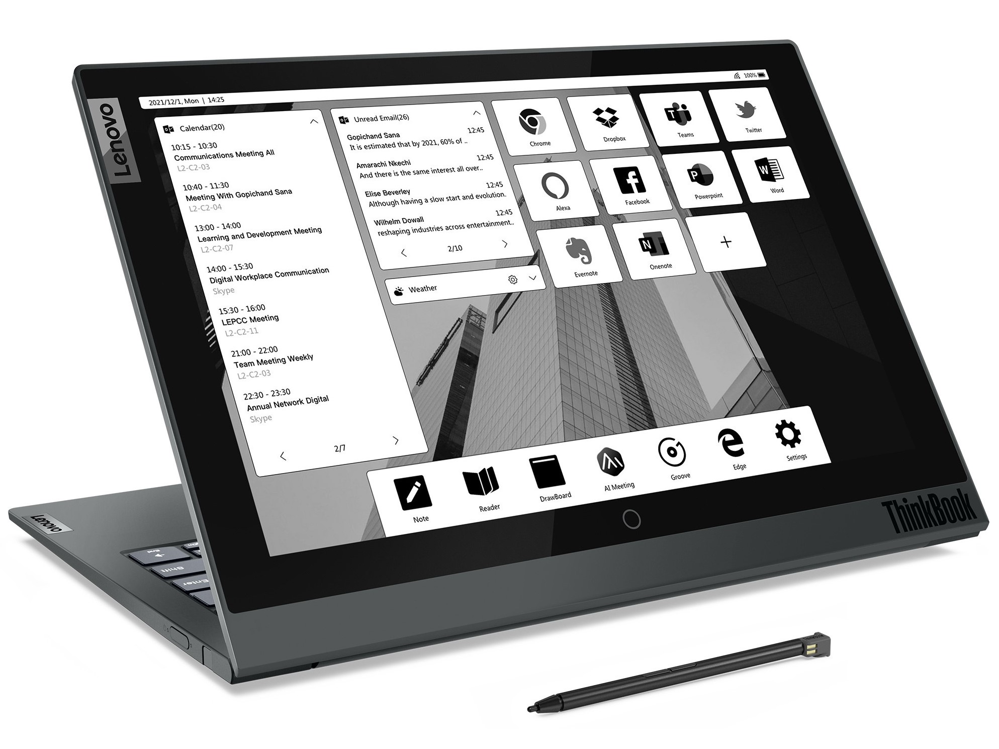 Lenovo ThinkBook Plus Gen2 Sekundäres EInkDisplay jetzt mit QHD