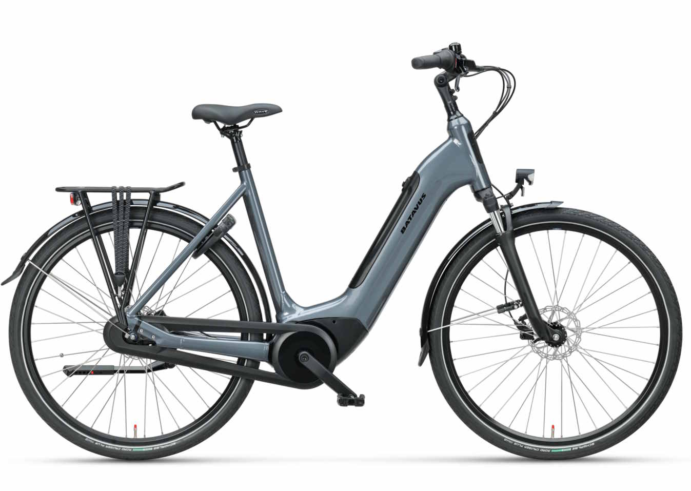 Batavus Altura Ego Power Plus Neues EBike fährt mit integriertem Akku und Mittelmotor vor