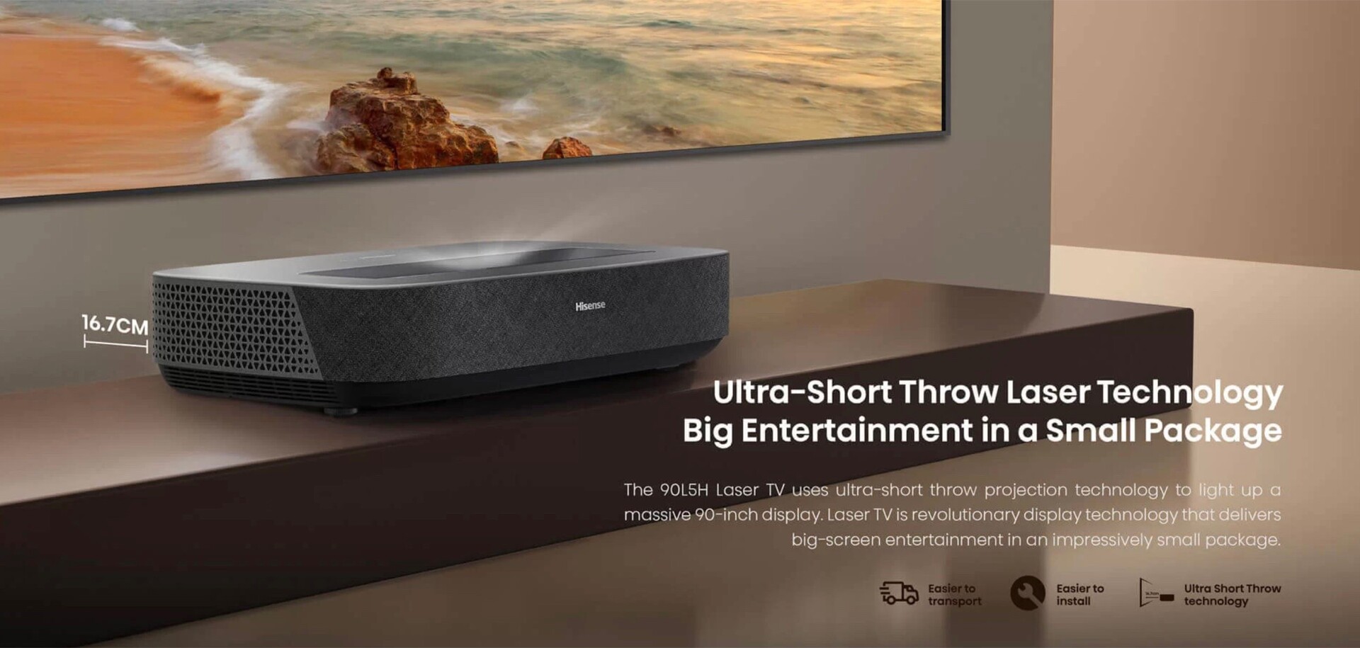 Hisense L5H 90 Zoll Laser TV startet mit 2.100 Lumen Helligkeit und