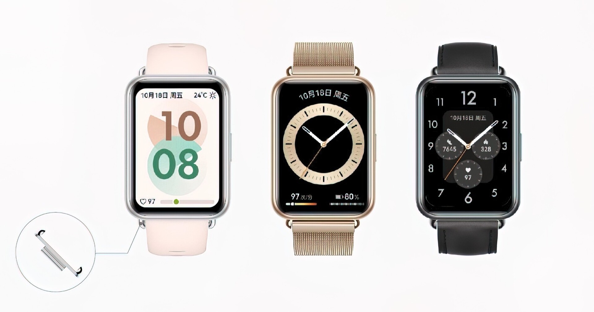 Die Huawei Watch Fit 2 erhält ein SchnellwechselSystem für Armbänder