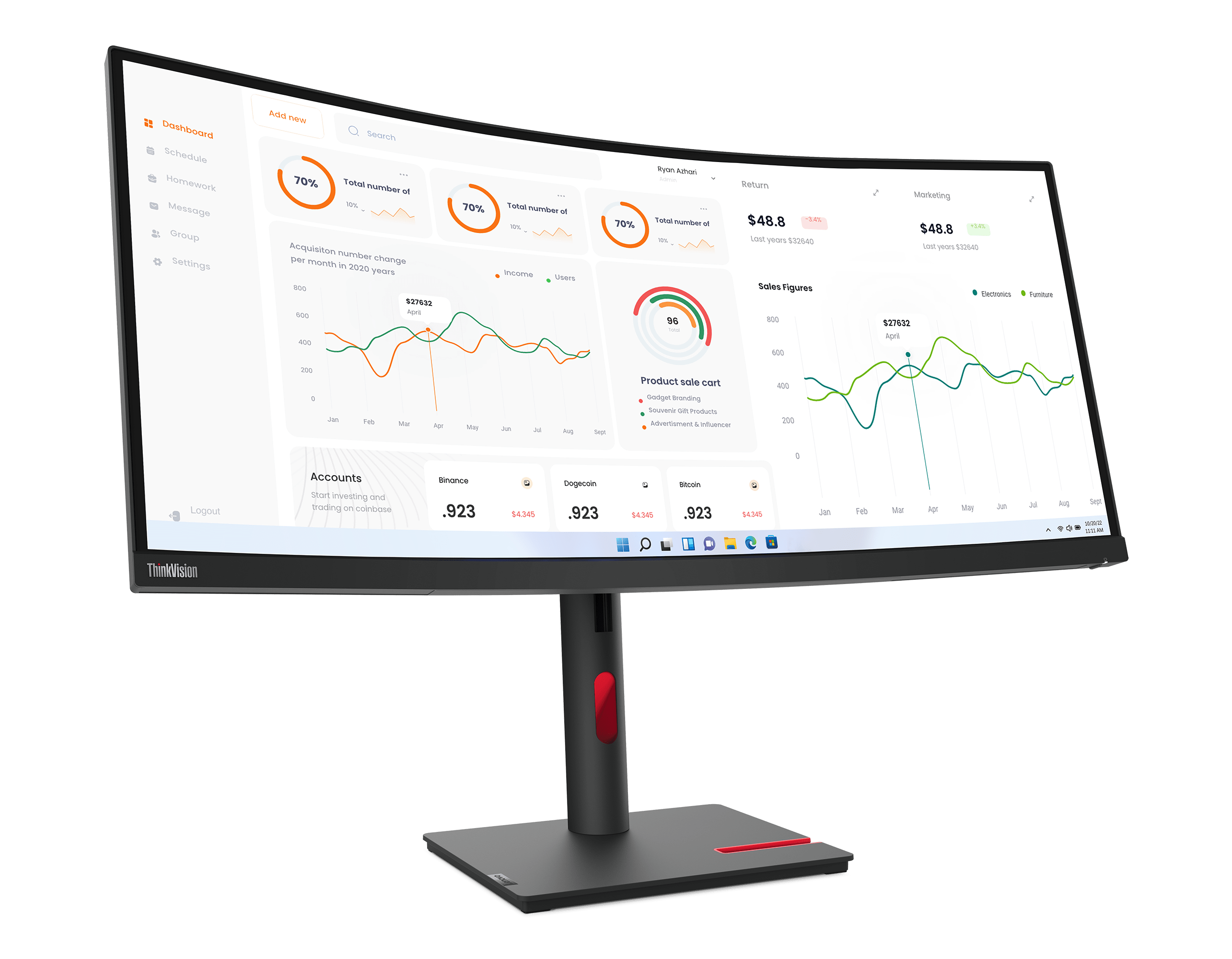 Lenovo presents ThinkVision T34w30 curved monitor with 34inch 3440 x