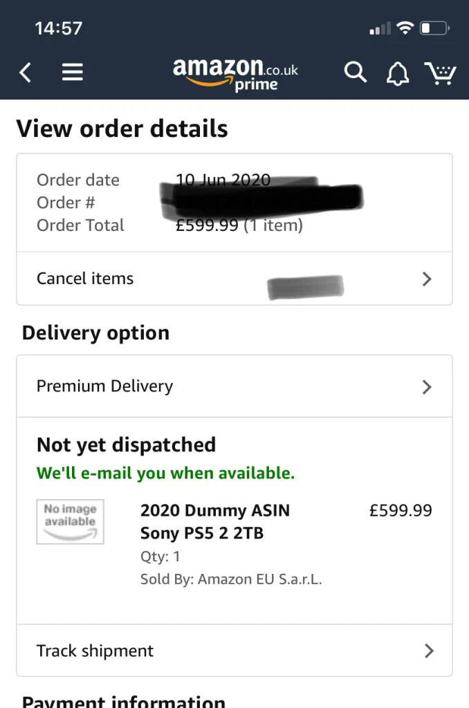 Likely PS5 dummy test listing on Amazon reveals placeholder price of £