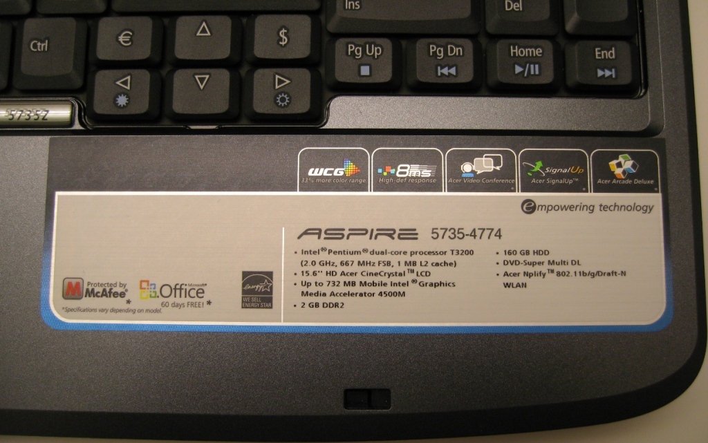 Acer Aspire 5735Z External Reviews