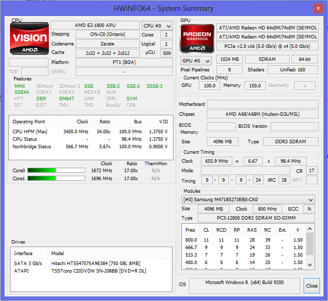 Amd E21800 Apu With Radeon Tm Hd Graphics cloudsstatya