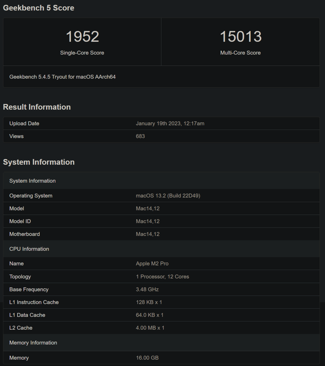 Apple M2 Pro makes Geekbench debut with phenomenal generationover