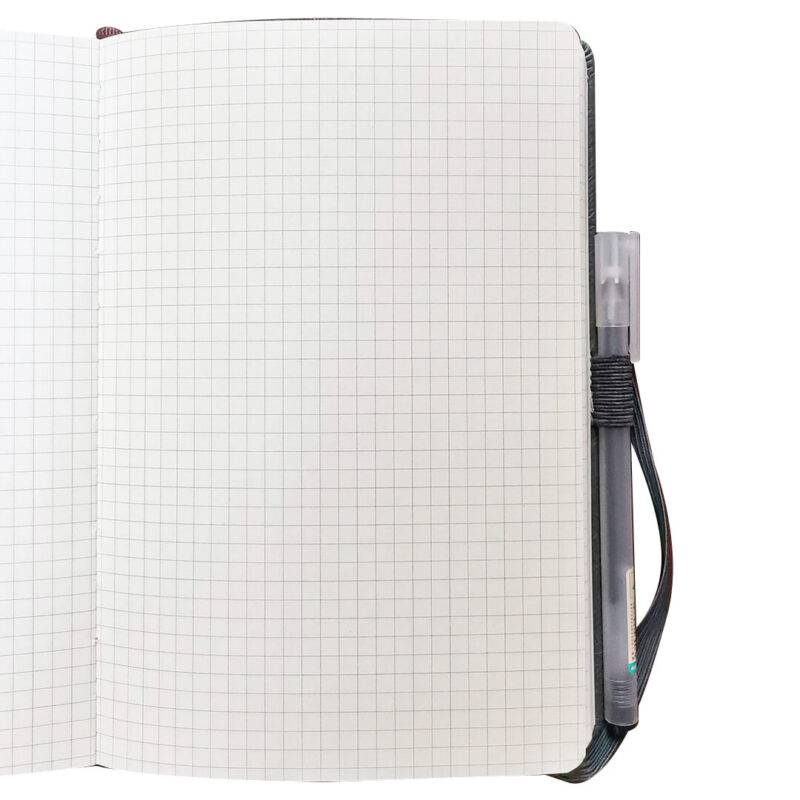 Leather Graph Paper Notebook, 400 Pages, A5 Notebookpost