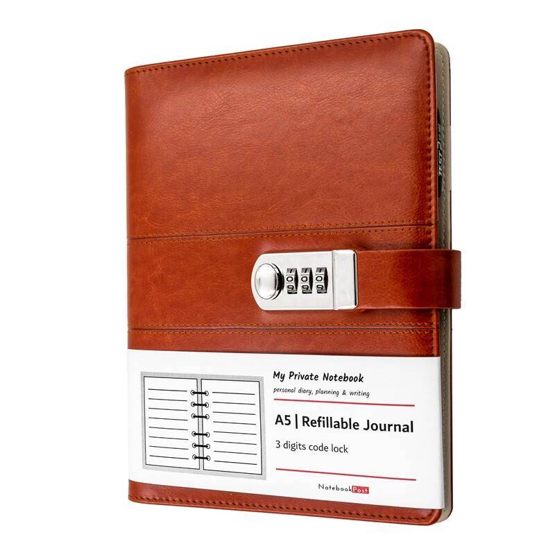 Premium A5 Refillable Journal with Lock for Write in Notebookpost
