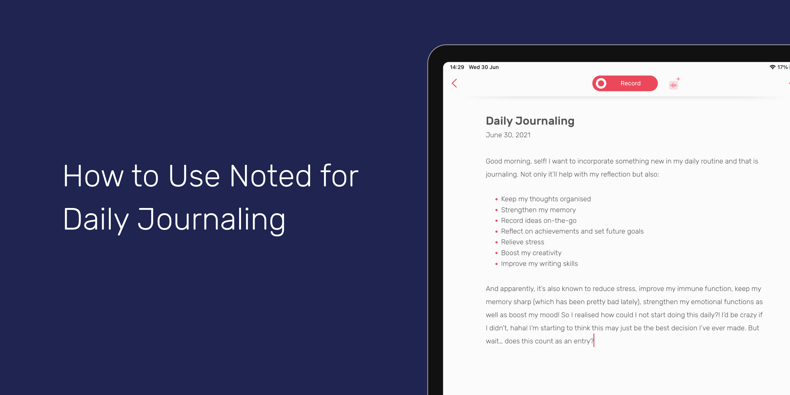 How to Use Noted for Daily Journaling Noted App