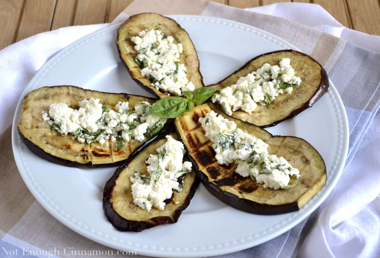 Grilled Eggplant with Basil Feta Not Enough Cinnamon