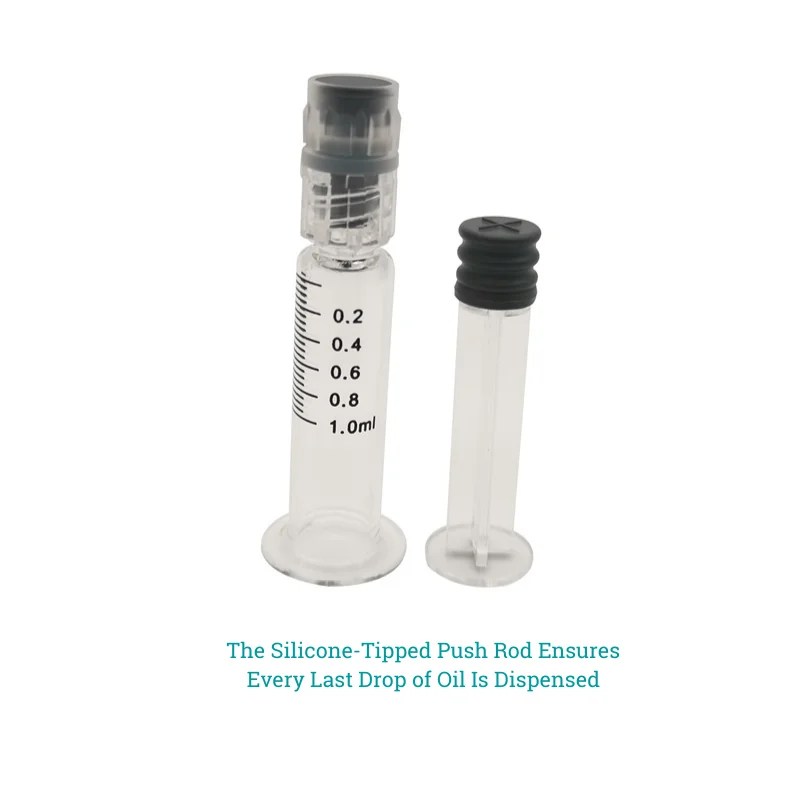 1ml syringe metal plunger borosilicate glass polished stainless steel