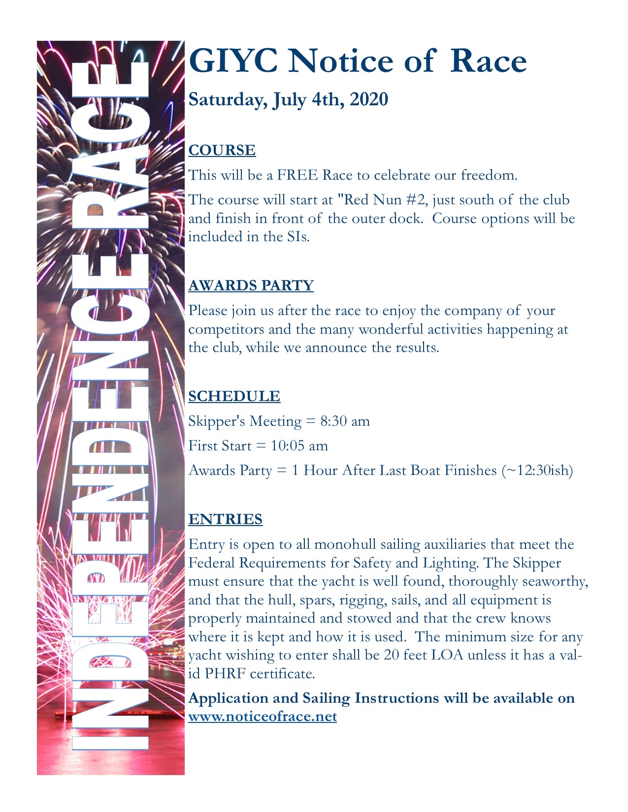 Notice of Race Scoring Sailboat Races, Regattas and More